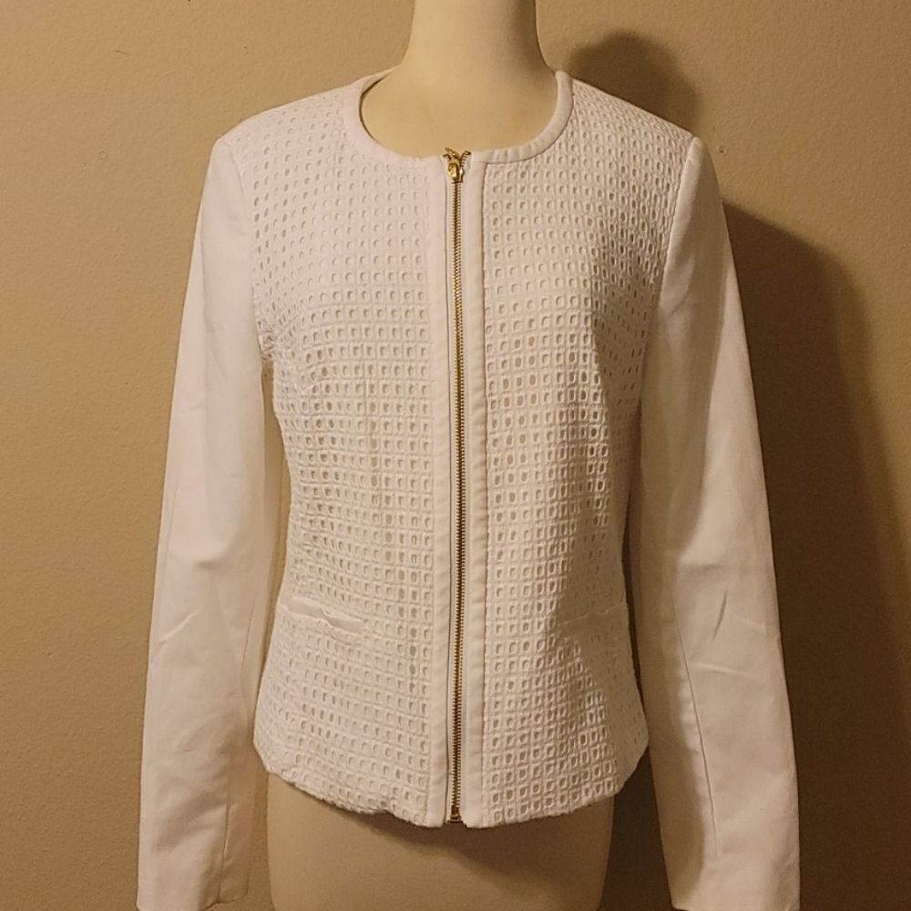 Ann klein white blazer size s